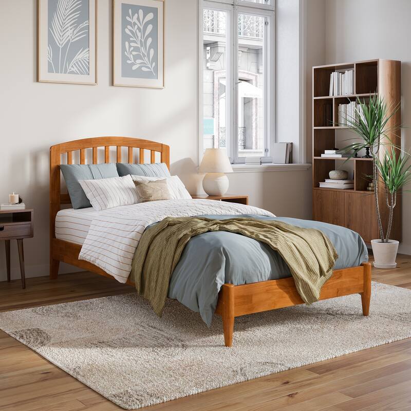 Quincy Solid Wood Low Profile Platform Bed - Light Toffee - Twin XL
