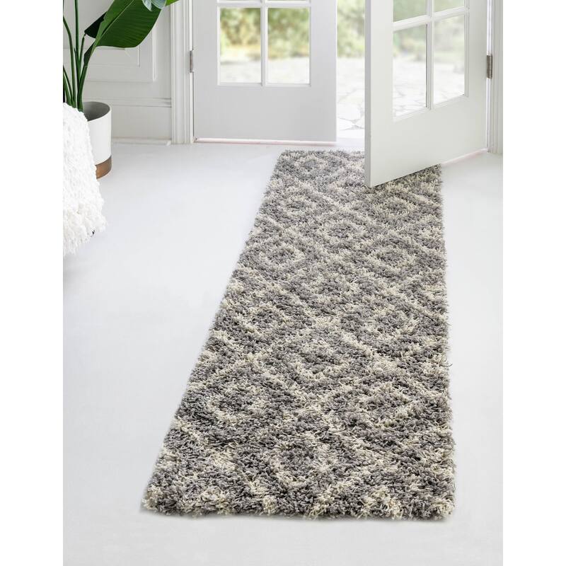 Shag Olido Collection Area Rug - 2'7"x12' - Gray