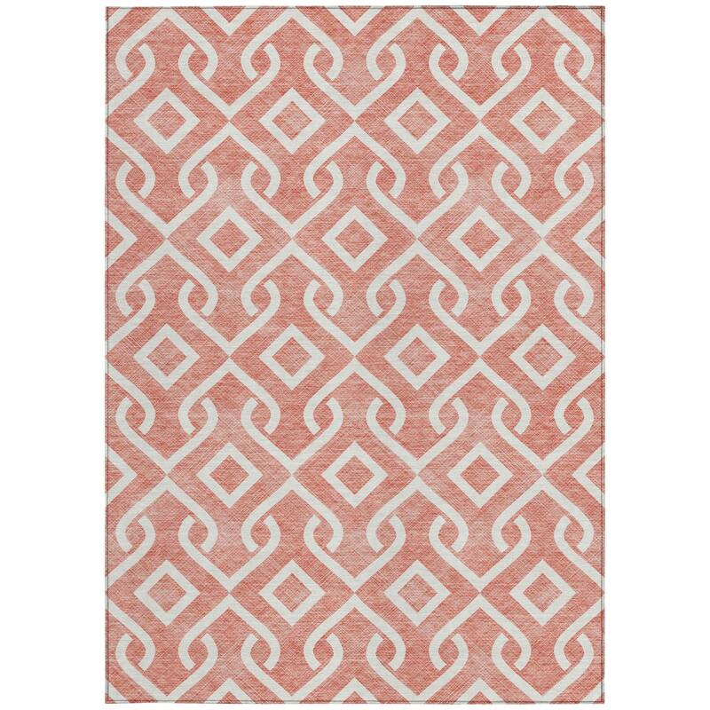 HomeRoots Geometric Transitional Rectangle Outdoor Rug