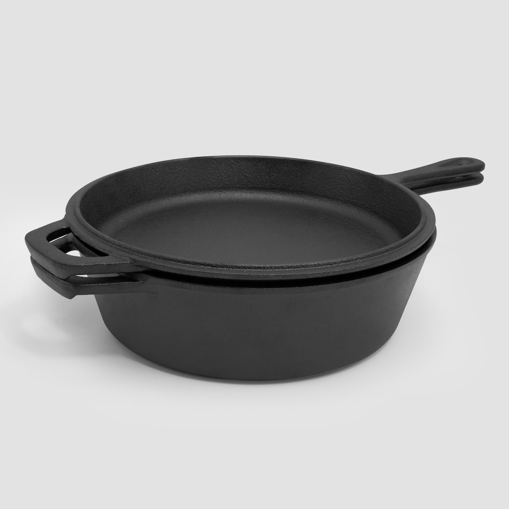 Cookpro 3.5 Qt. Pre-Seasoned Cast Iron Combo Cooker with 10" Frypan that Doubles as a Lid
