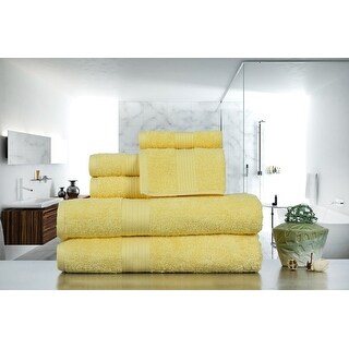 Ample Decor Premium Cotton 6 Pcs Towel Set 2 X Bath Hand Wash Towels Overstock 22119901