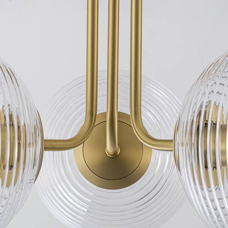 3 - Light 22'' Modern Sputnik Globe Glass Semi Flush Mount Light