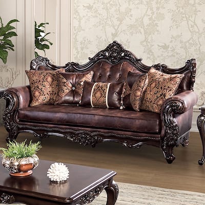 Furniture of America Wasing Traditional Formal Tufted Back Sofa
