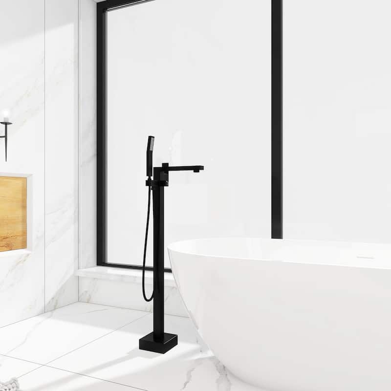 Freestanding Tub Shower Claw Foot Faucet with Handheld Spout - 10"37"
