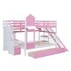 preview thumbnail 29 of 64, Full over Full Castle Bunk Bed with Drawers, Shelves and Slide, Gray