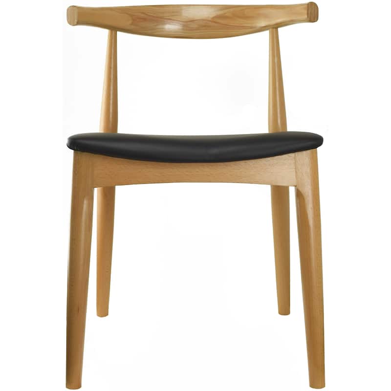 Walnut Dark Wood PU Leather or Beige Fabric Cushion Seat Dining Chairs Desk Side for Living Room Bedroom Kitchen Accent - Walnut