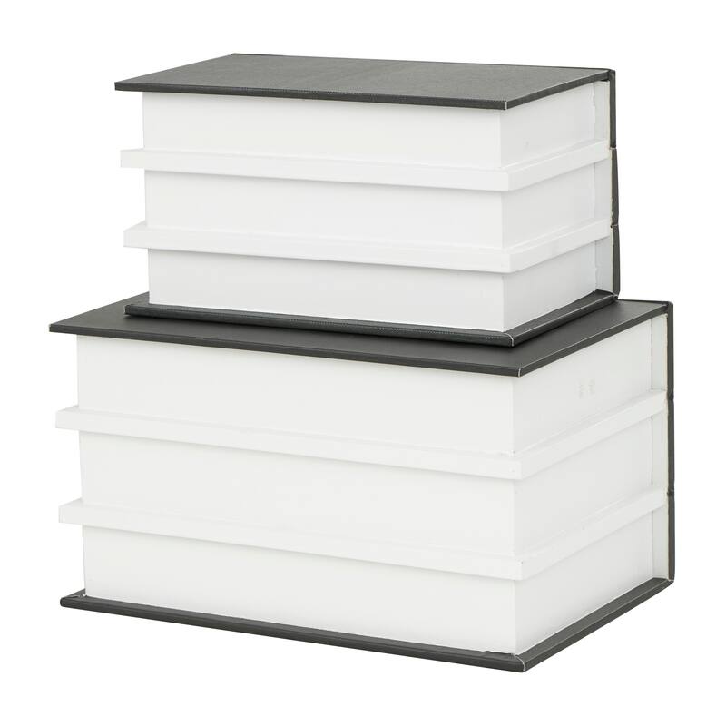 Black or White Canvas Box with White or Gold Explore, Dream, Discover Text (Set of 2)