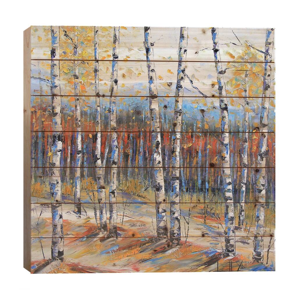 Tahoe Birch I Print On Wood by Lisa Elley - Multi-Color