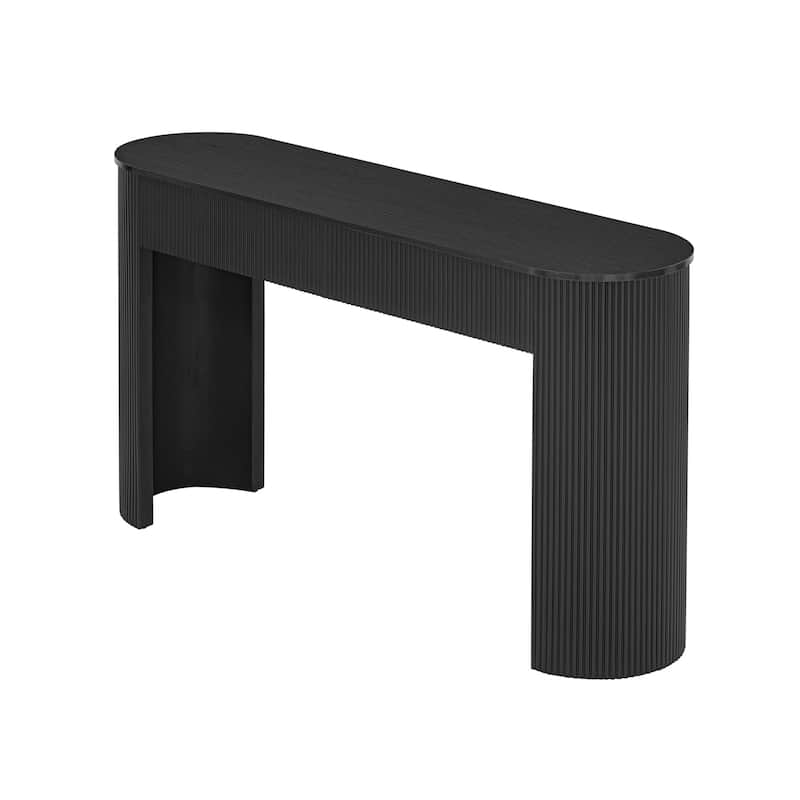 Modern Console Table with Storage,Oval Top and 2 Drawers