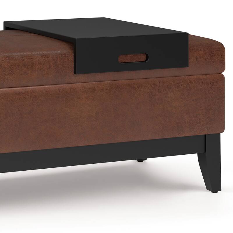 Storage Ottoman Bench with Tray