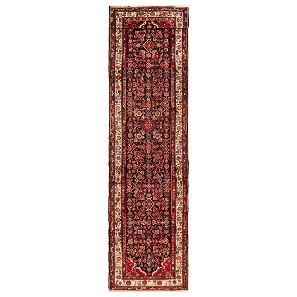 ECARPETGALLERY Hand-knotted Andelz Navy Wool Rug - 3'2 x 13'1