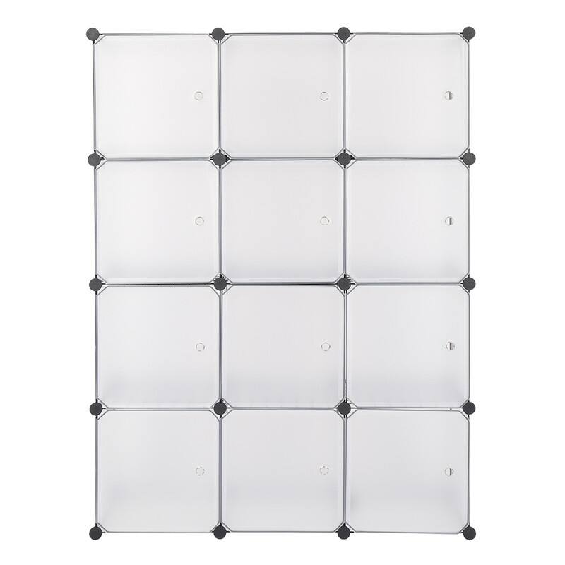 12-Cube Storage Shelf Bookcase Bookshelf White - White