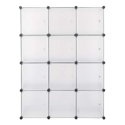 12-Cube Storage Shelf Bookcase Bookshelf White