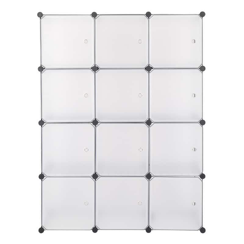 12-Cube Storage Shelf Bookcase Bookshelf White