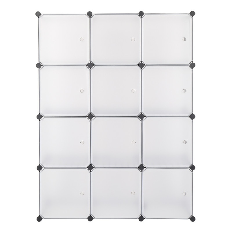 12-Cube Storage Shelf Bookcase Bookshelf White