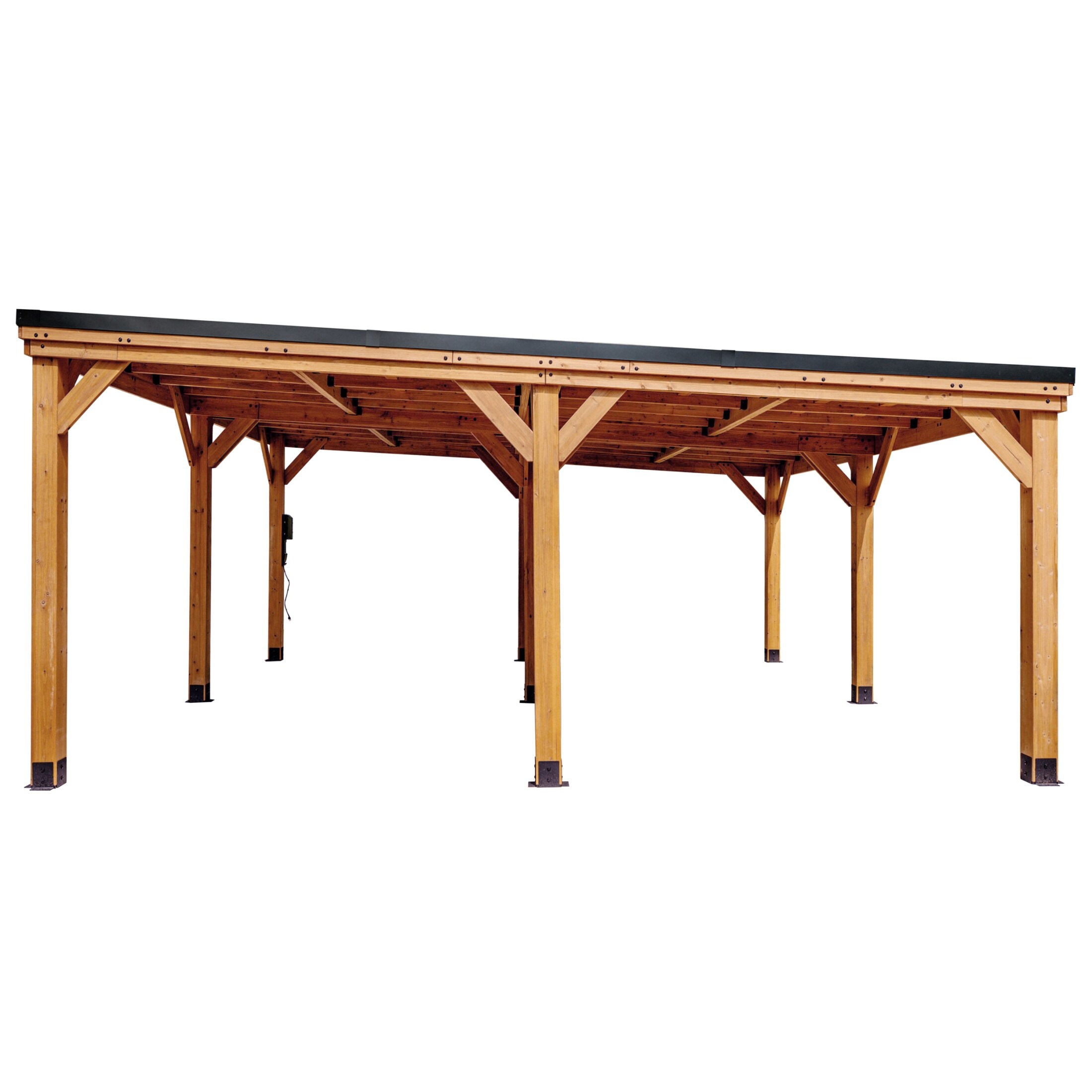 Backyard Discovery Kingsport 20x20' Cedar Wood Carport with Steel
