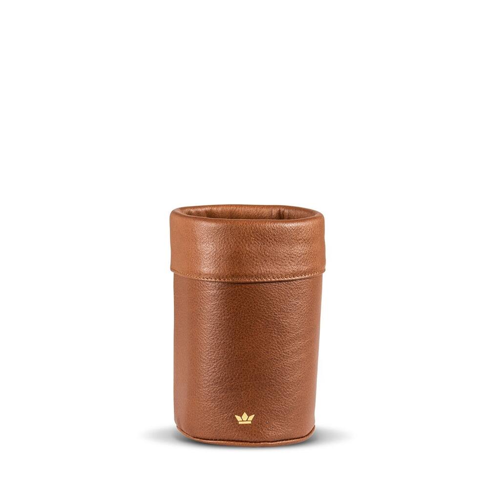 Wine Cooler Leather Dia 4.72" Brown