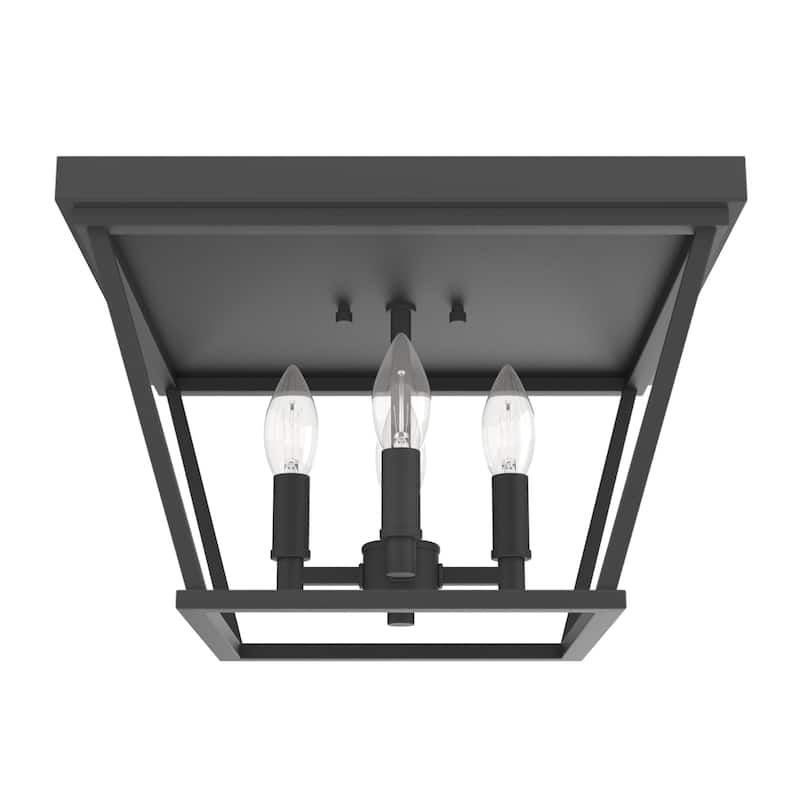 Hunter Laurel Ridge 4-Light Flush Mount Ceiling Light - Entry, Hallyway, Bathroom - Modern Farmhouse, Industrial - Damp Rated!