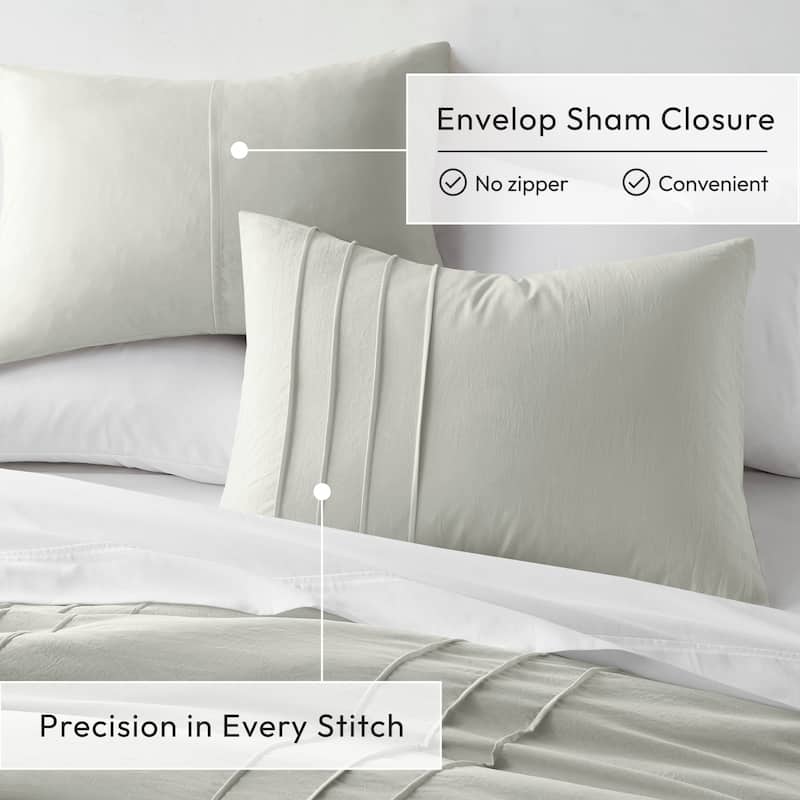 Chelsea Square Evans Pinch Pleated Soft Washed Boho Duvet Cover Set