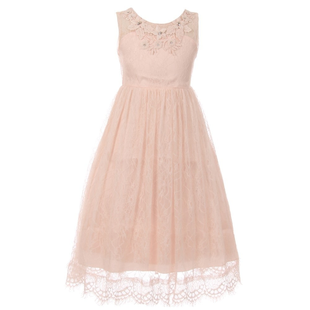 blush childrens bridesmaid dresses