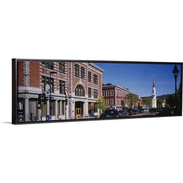 Shop Buildings On A Street Main Street Montpelier Vermont New England Black Float Frame Canvas Art Free Shipping Today Overstock 25509186