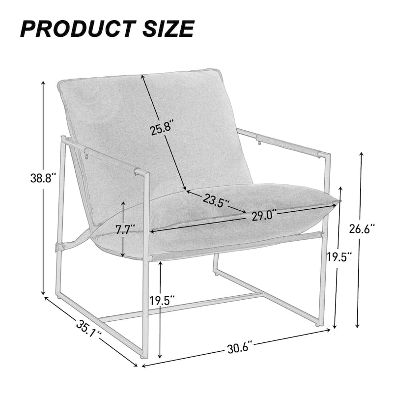 Metal Framed Armchair Sling Accent Chair Set of 2
