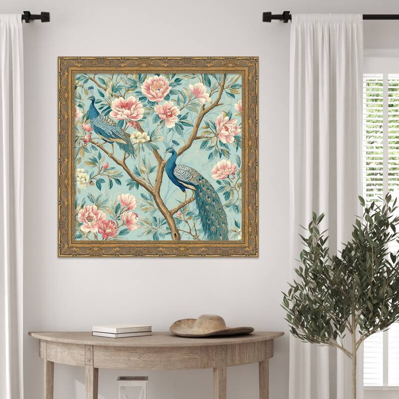 Peacock Mughal Mural by Tradelink inhouse artist Wood Framed Wall Art Print