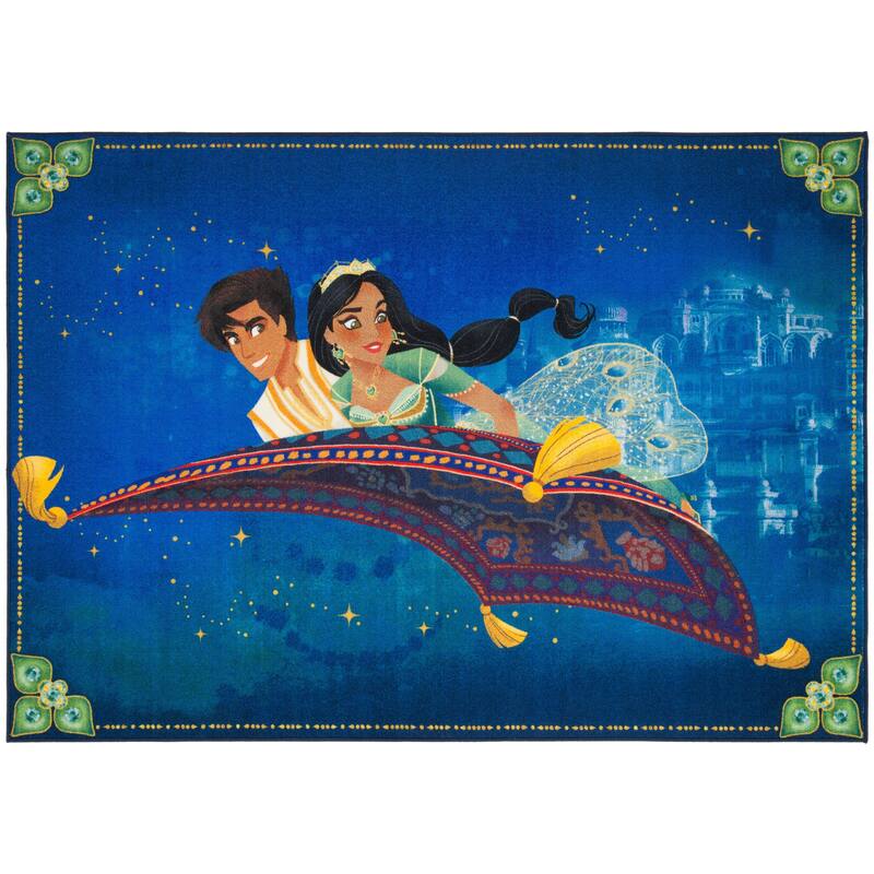 SAFAVIEH Machine Washable Slip Resistant Collection Inspired By Disney's Live Action Film Aladdin- Aladdin and Jasmine Rug