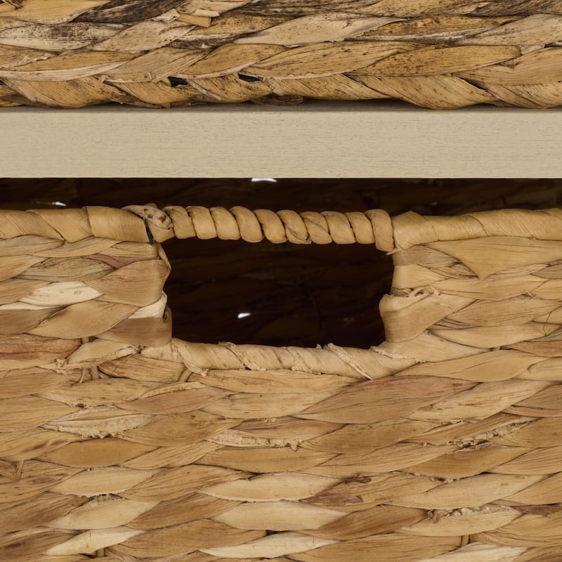 SAFAVIEH Faith Distressed Black 5-Drawer Wicker Basket Storage Tower - 17.3" x 13.4" x 46.1" - 17"W x 13"D x 46"H