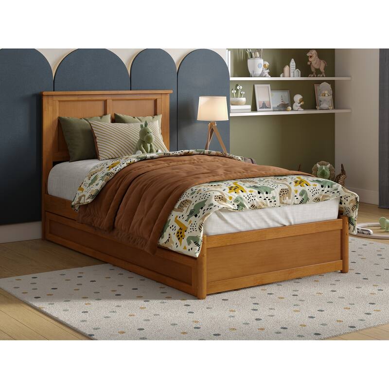 Felicity Platform Bed with Panel Footboard and Twin Trundle
