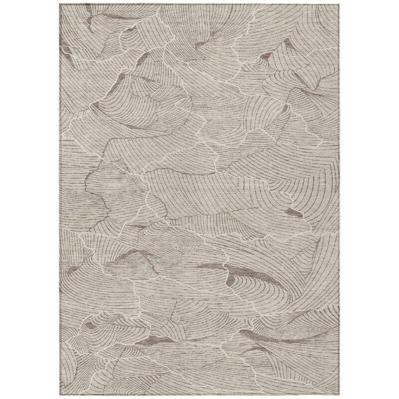 HomeRoots Abstract Transitional Rectangle Outdoor Rug