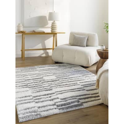 Livabliss Casual Cloudy Shag Graphic Area Rug