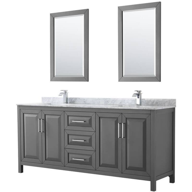Wyndham Collection Daria 80" Free Standing Double Vanity Set with MDF