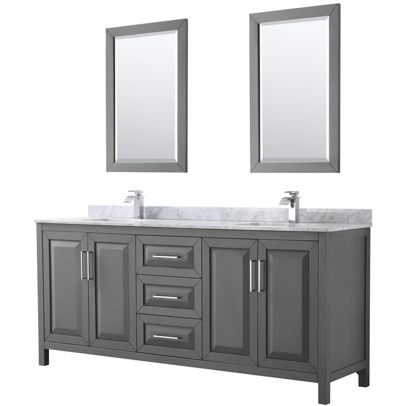 Wyndham Collection Daria 80" Free Standing Double Vanity Set with MDF