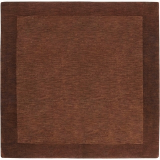 Hand Loomed Odessa Solid Bordered Tone-On-Tone Wool Area Rug
