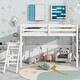preview thumbnail 3 of 7, White Twin Pine Loft Bed with Platform & Ladder