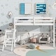 preview thumbnail 3 of 7, White Twin Size Pine Wood Loft Bed with Platform and ladder for Kids, Boys and Girls