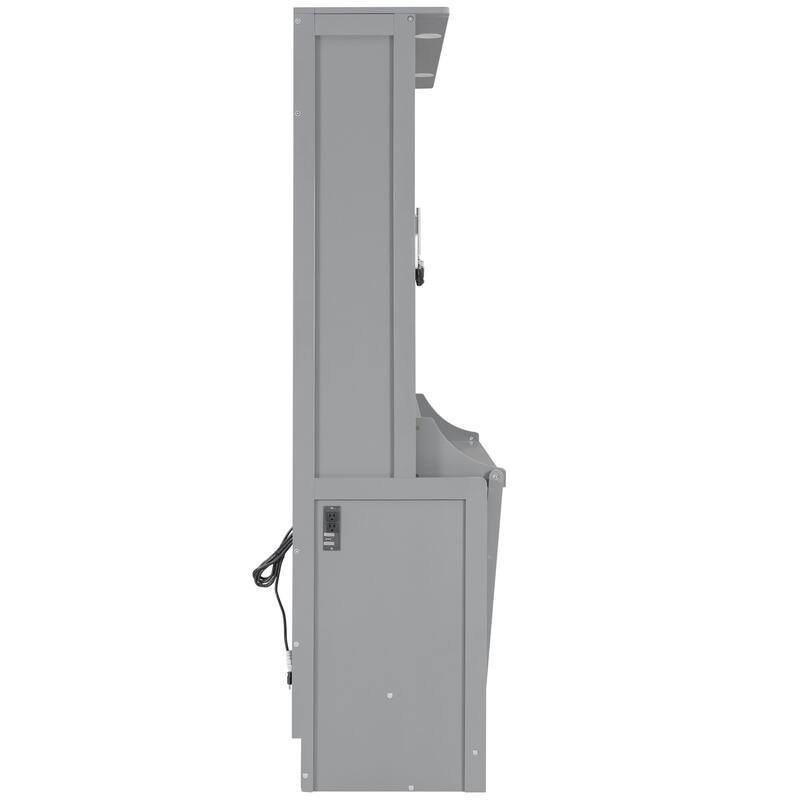 Roomfitters Queen Size Murphy Bed with Folding Desk and USB Charging Ports, Space-Saving Wall Bed with LED Lights