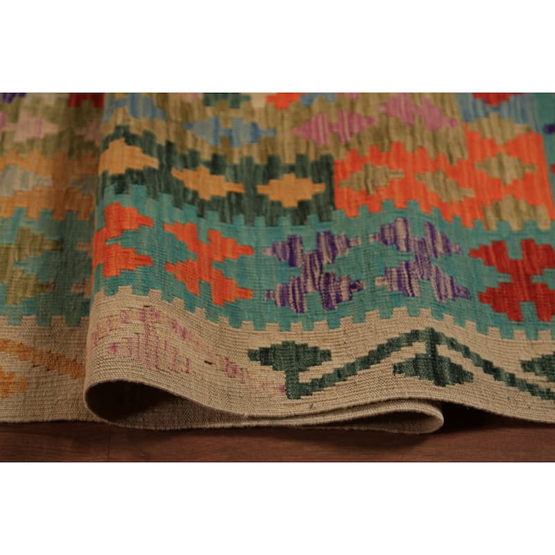 Southwestern Kilim Oriental Large Rug Hand-Woven Wool Carpet - 10'0"x 16'4"