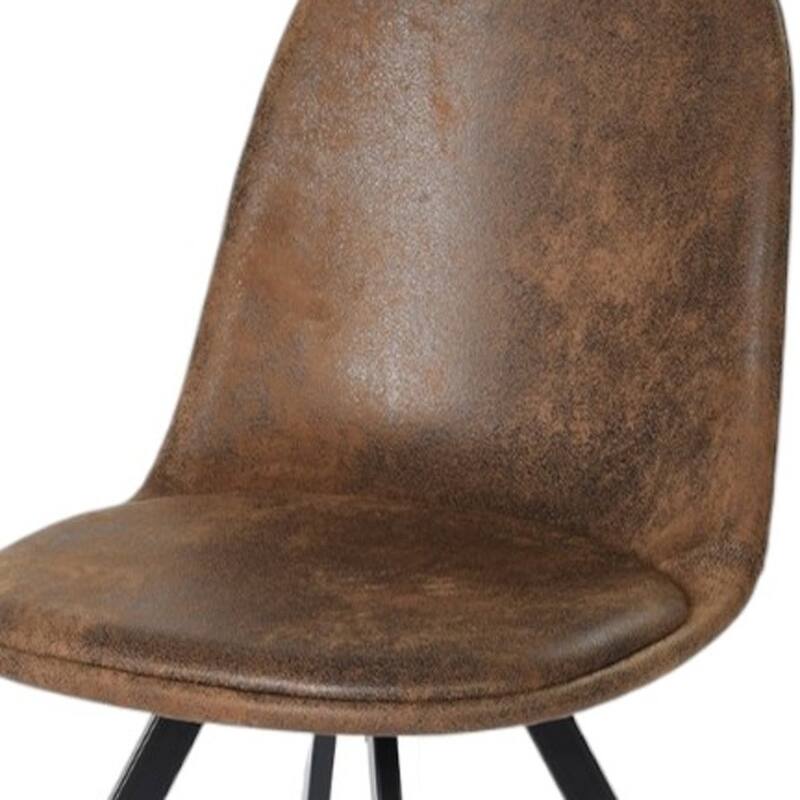 HomeRoots Set of Four Brown and Black Upholstered Suede Dining Side Chairs - 18.30 in. x 33.10 in. x 20.90 in.