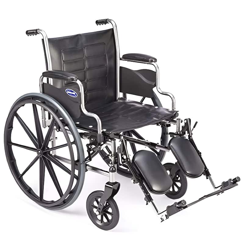 Invacare Wheelchair Elevating Legrests - Padded Calf Support, Aluminum Footplates, Adjustable Length - Black