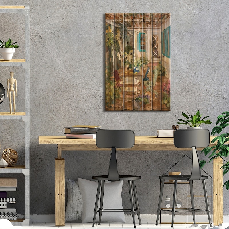 Summer Garden Print On Wood by Allayn Stevens - Multi-Color