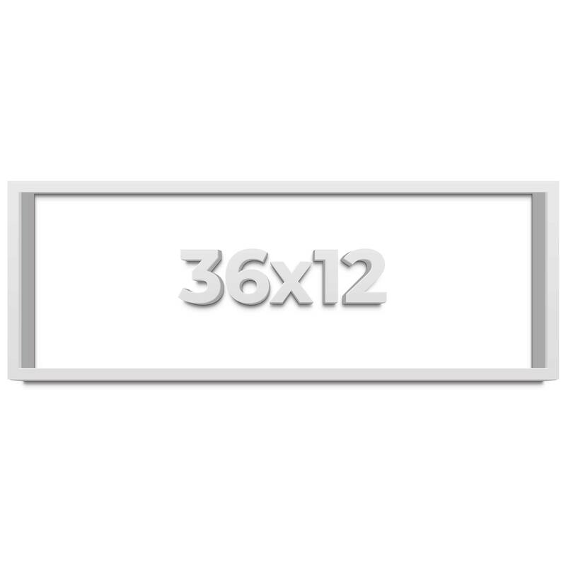 36x12 Shadow Box Frame White 1 Real Wood