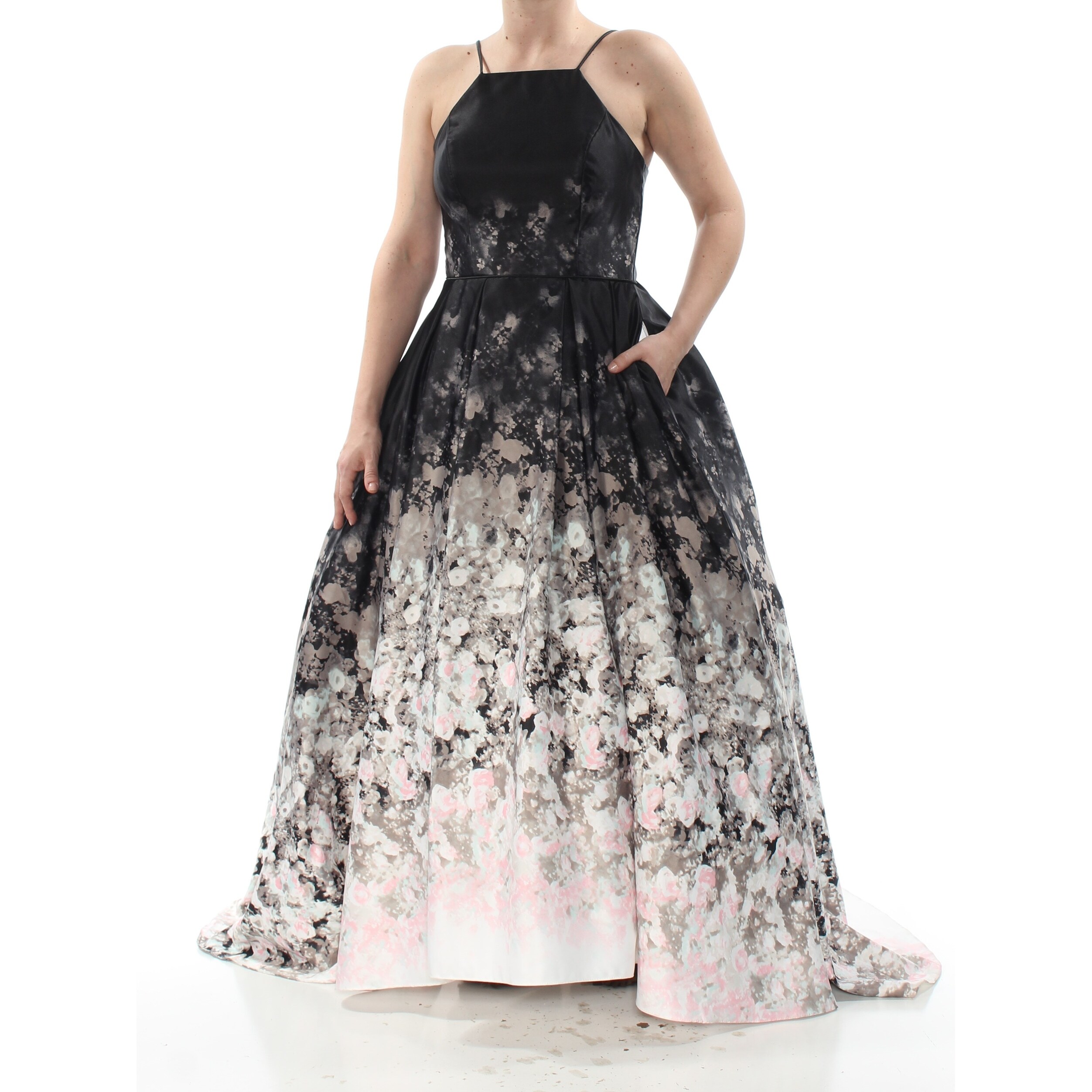black printed gown