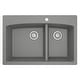 preview thumbnail 39 of 54, Karran Drop-In Quartz Double Bowl Kitchen Sink Grey