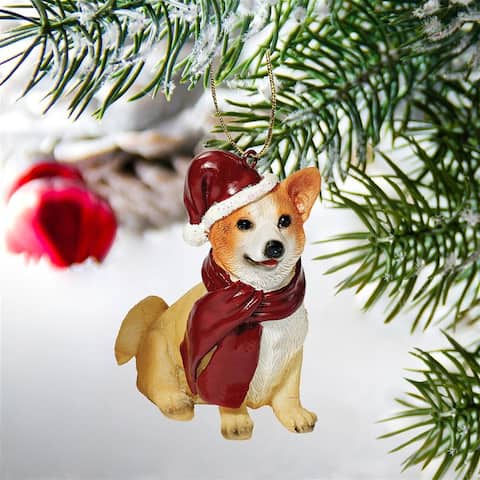 Design Toscano 'Welsh Corgi' Dog Christmas Ornament