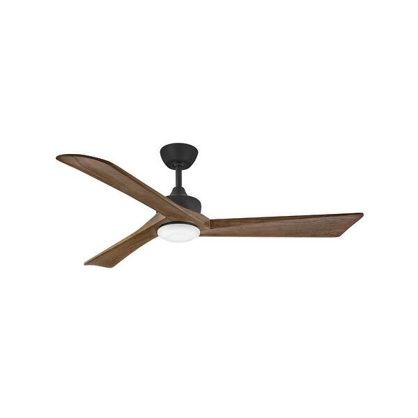 Hinkley Sculpt LED Outdoor Ceiling Fan Matte Black 60" Bed Bath