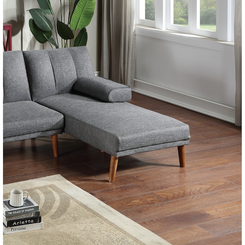 Modern Adjustable Chaise, Convertible to Bed with Extra Cushion