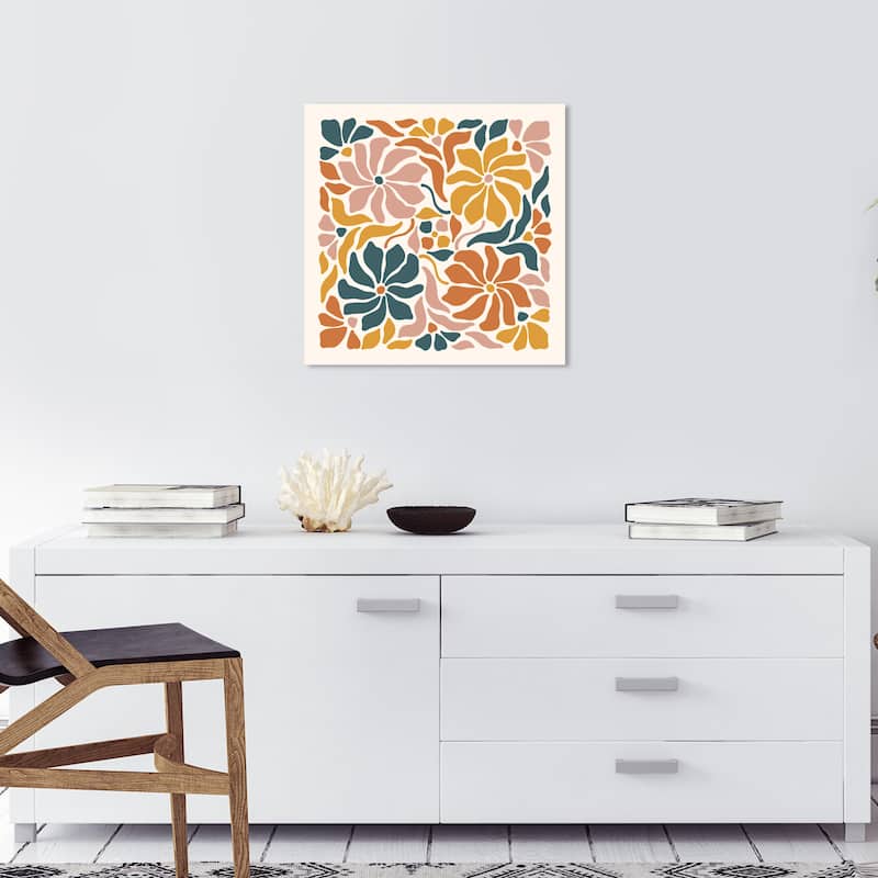 Wynwood Studio Canvas Abstract Earthtones Flowers Season Pink and Light Pink Modern & Contemporary Wall Art Canvas Print