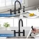 preview thumbnail 16 of 17, PROOX Double Handle Bridge Kitchen Faucet with Side Sprayer